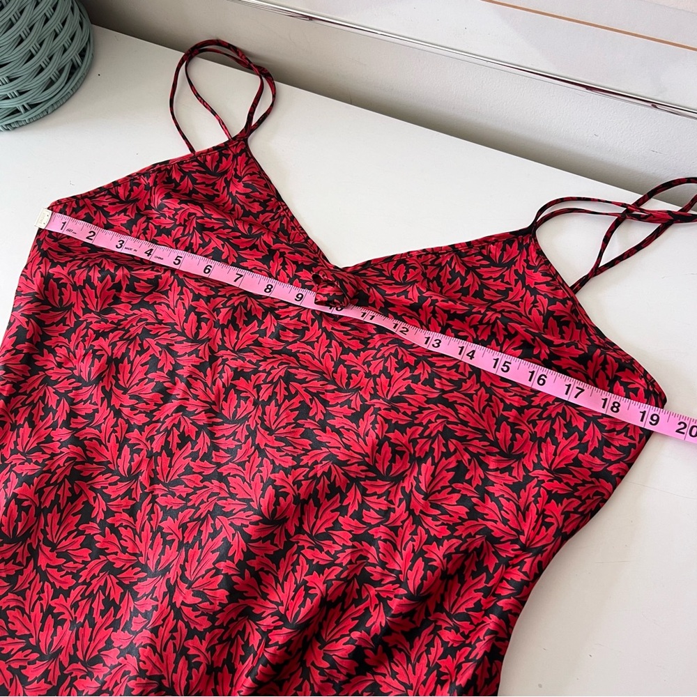 Vintage Val Mode Lingerie Red & Black Floral Nightgown Size Large - Picture 8 of 11